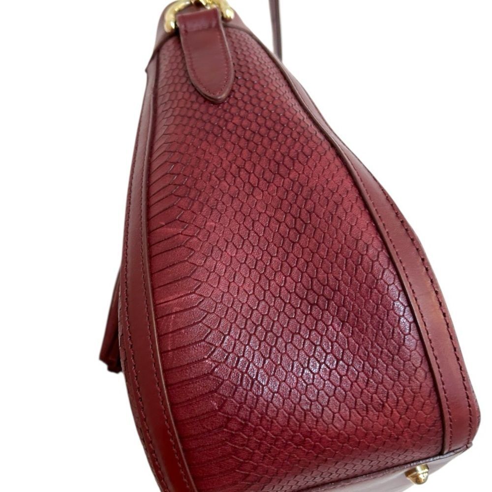 Brahmin Burgundy Red Python Raelynn Satchel Shoulder Bag - Picture 10 of 15